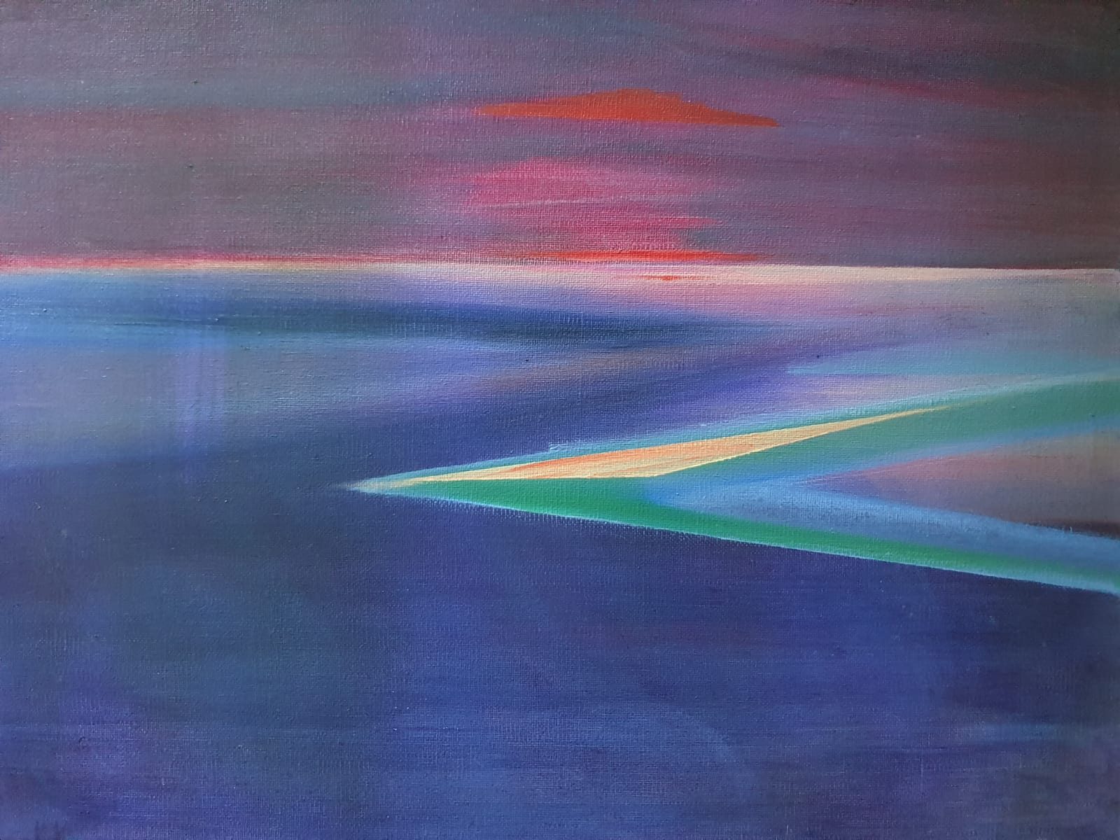 Nāk nakts, 27x35, a., e.- glezna